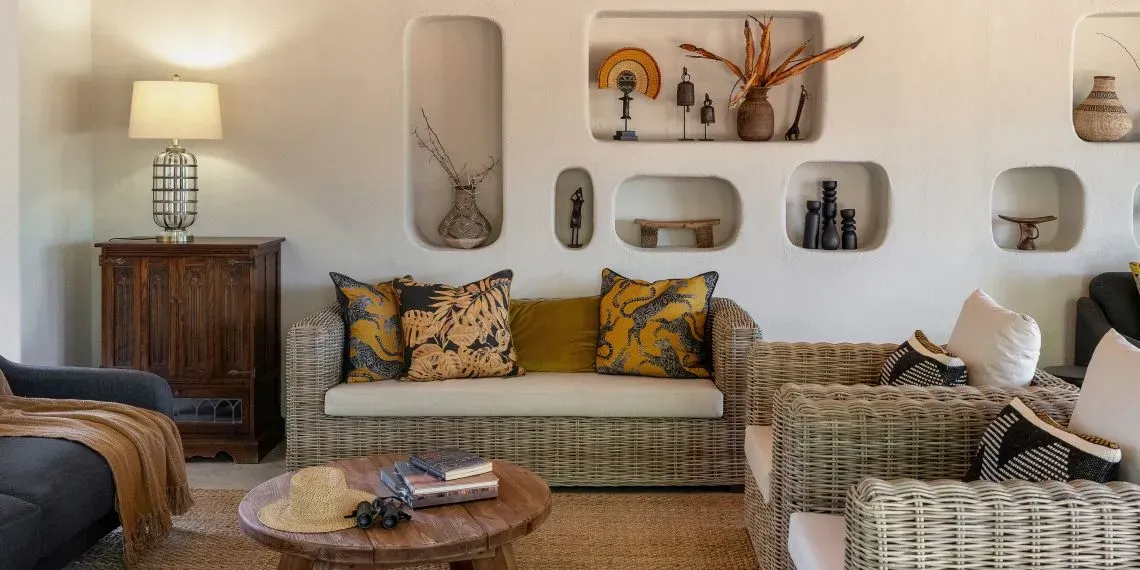 lounge met rotan stoelen